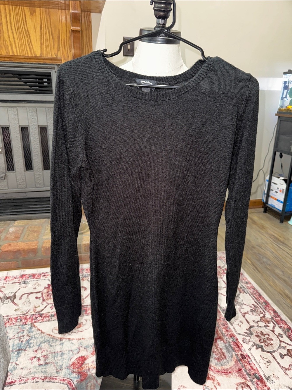 by & by Black Crewneck Sweater Dress